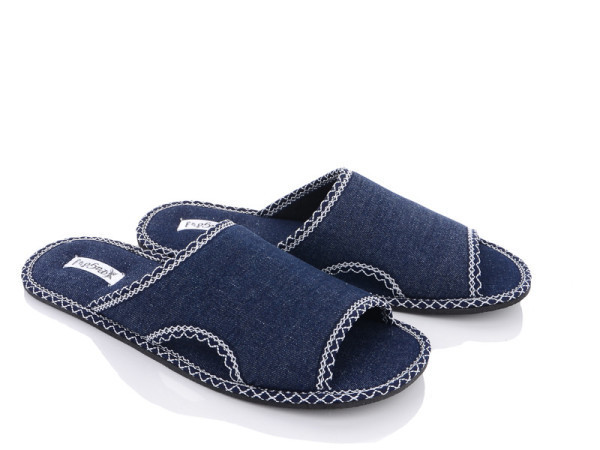 Тапочки мужские открытые джинсовые синие тм Pago орнамент 45 Одесса - изображение 2