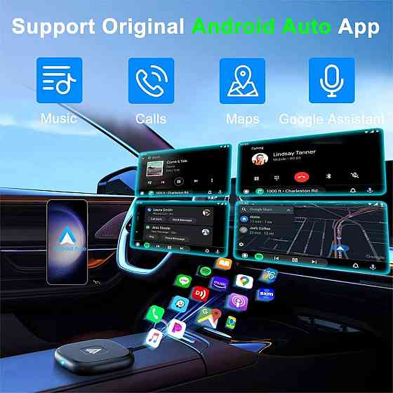 Бездротовий адаптер для штатного Android Auto для Android 11 12 13 14, перетворення провідного з Bluetooth Wi-Fi USB Київ