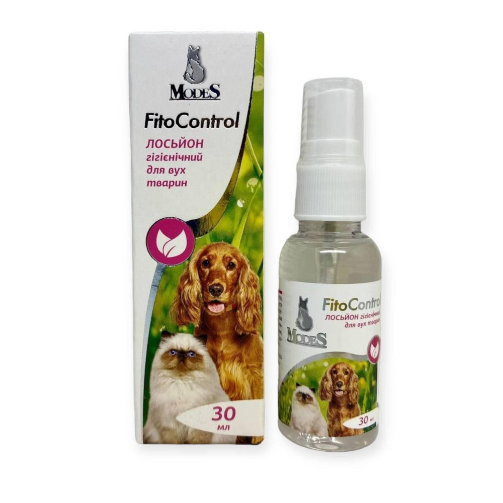 Лосьон гигиенический Модес Modes Fito Control для ушей животных (собаки/кошки), 30 мл Киев - изображение 1