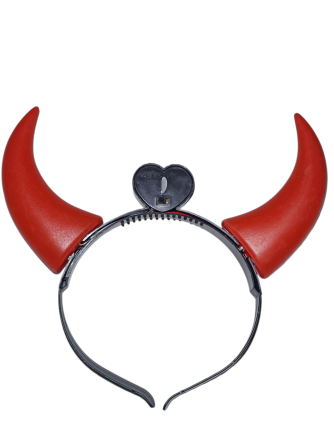 Обруч для волосся Ріжки з підсвіткою 12 на 20 см червоний Київ