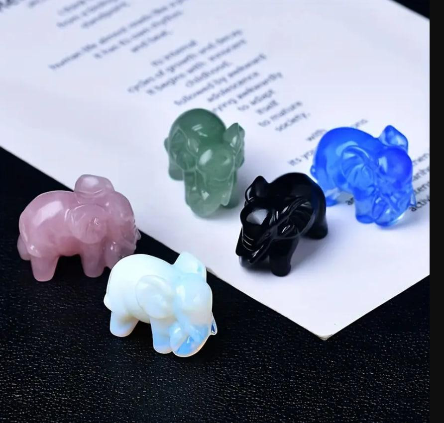 Фигурка хрустального слона из натурального камня лабродарита 35 мм, карманное украшение, декор для д Киев - изображение 2