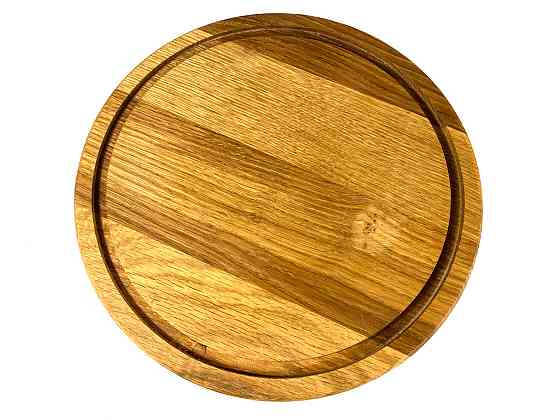 Деревянная тарелка из натурального дерева диаметр 30 см, высота 2 см, тарелка для закусок Каменец-Подольский