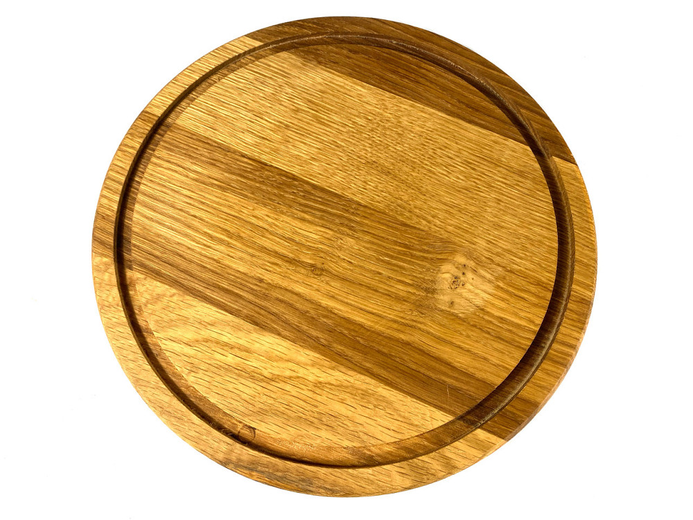 Деревянная тарелка из натурального дерева диаметр 30 см, высота 2 см, тарелка для закусок Каменец-Подольский - изображение 5