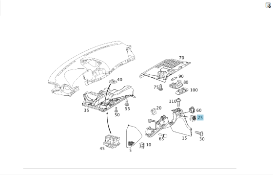Mercedes-Benz  A2118300518 9051 Вентиляційна решітка датчика температури салону чорна E-class W211 Maybach 57 S W240 E-class S211 Одеса