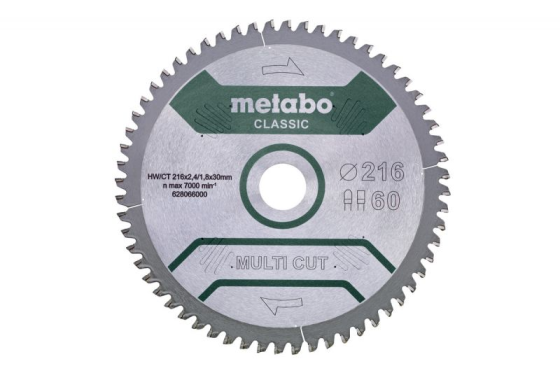 Пильный диск Metabo Multi cut Classic 216x30 мм Z60 FZ/TZ -5° по дереву, МДФ, алюминию 628066000 Киев