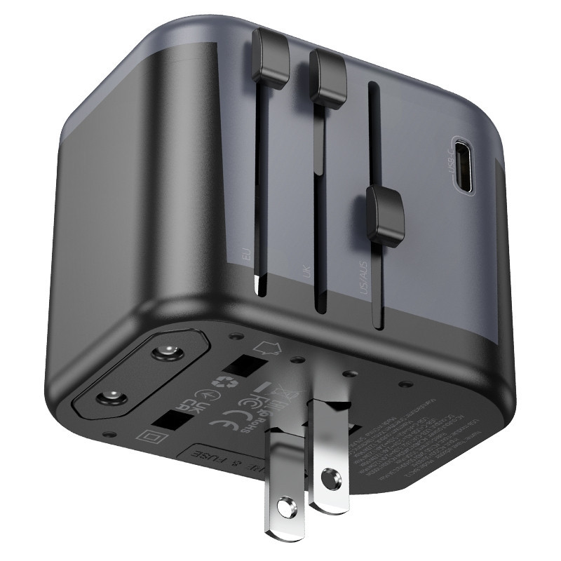 Мережевий зарядний пристрій BOROFONE BAC12 Leader 3-port(1C2A) universal conversion charger Black Одеса - фото 4