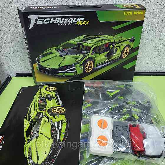 Конструктор на радиоуправлении машинка Ламборгини Сиан 1280 деталей с пультом зеленая J 2002 M Хмельницкий