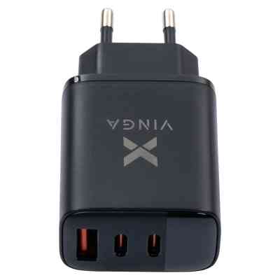 Зарядное устройство Vinga 2xUSB-C PD30W + USB-A QC30W Display 30W Max (VCR30ACCDB) Винница