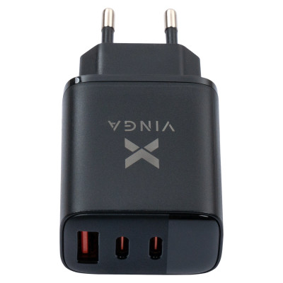 Зарядний пристрій Vinga 2xUSB-C PD30W + USB-A QC30W Display 30W Max (VCR30ACCDB) Вінниця - фото 3