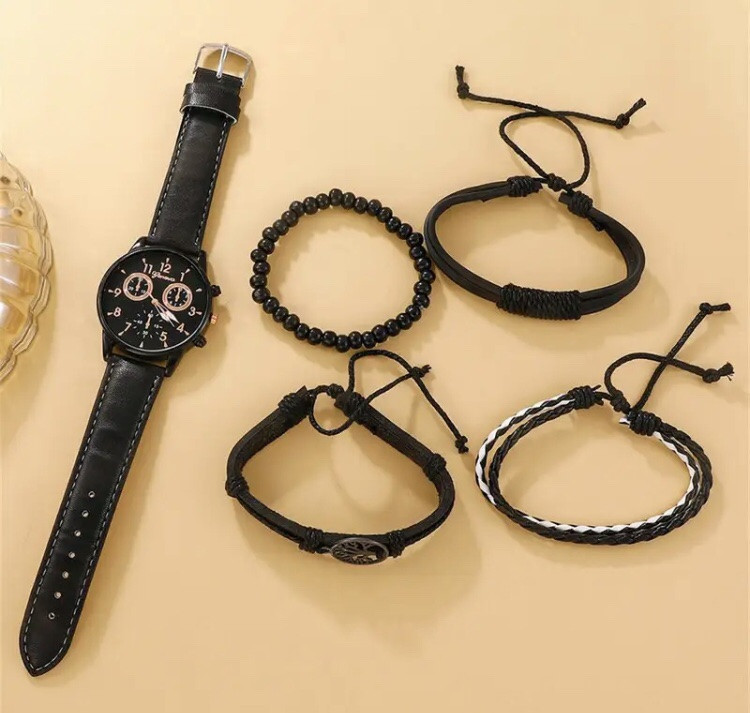 Подарочный набор для мужчин: наручные часы с 4 ориг. браслетами- диам 4см, длин 24см, шир рем 2см, без коробки Киев - изображение 6