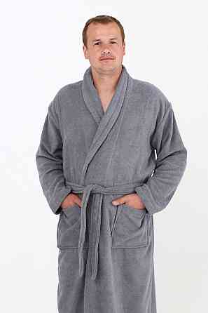 Мужской махровый халат Ideal Textile серый М (56860518) Черновцы