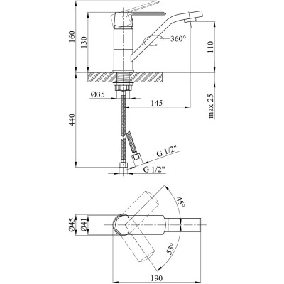 Змішувач Kroner Armada-W011 (CV024324) Вінниця - фото 7