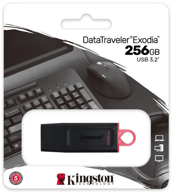 Флеш-накопичувач USB3.2 256GB Kingston DataTraveler Exodia Black/Pink (DTX/256GB) чорний з рожевим Харьков - изображение 13