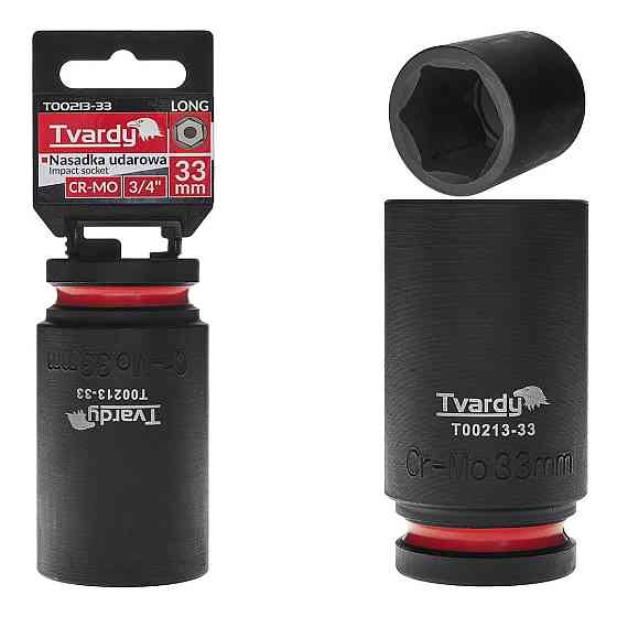 Головка ударна "Tvardy" з хром-молібденової сталі (Cr-Mo)  3/4"  6-гранна довга 33 мм Київ