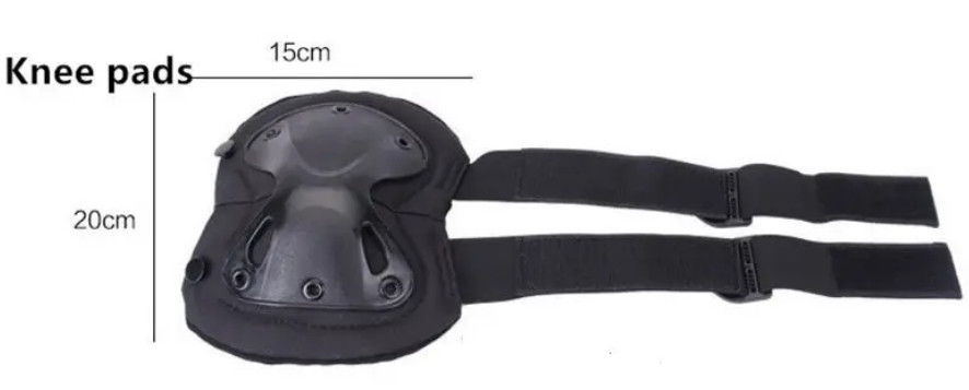 Комплект защиты Наколенники + налокотники из ударопрочного пластика (Черный) Киев - изображение 7