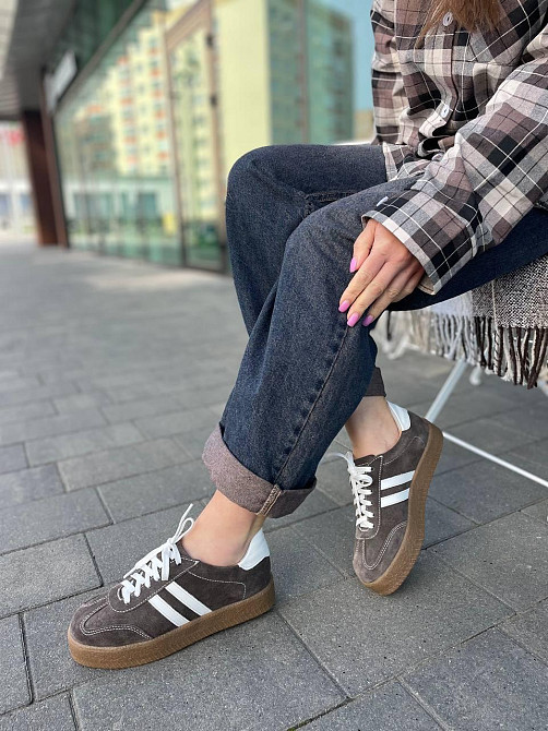 Tamei Кеды женские Tamei св.шоколад замша натуральная размер 36-41 (2710-10-32) (5804) Коломия - фото 1