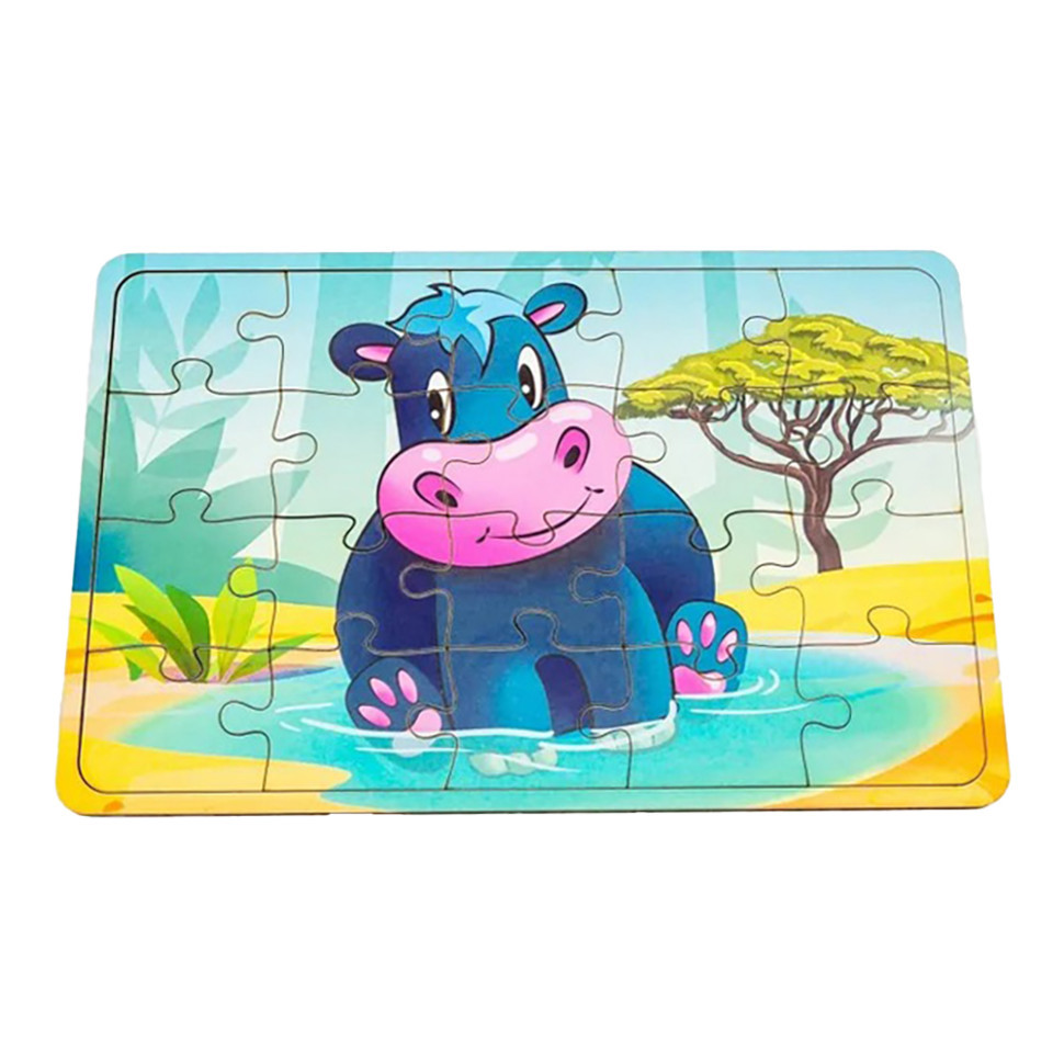 Детский деревянный пазл Бегемотик Арт-10027, 20 элементов Винница - изображение 1