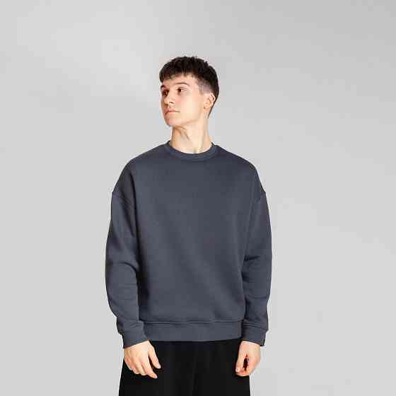 Свитшот Slavni оверсайз мужской темно-серый, Свитшот Slavni Ample тринитка начес темно-серый Киев