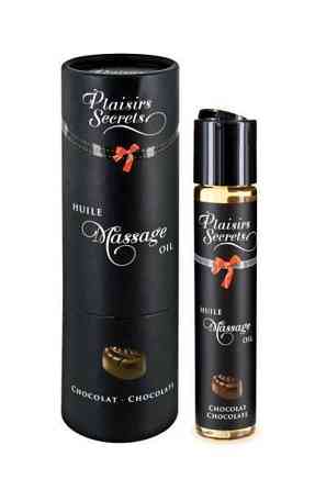Массажное масло Plaisirs Secrets Chocolate (59 мл) с афродизиаками, съедобное, подарочная упаковка Sex Aura Киев