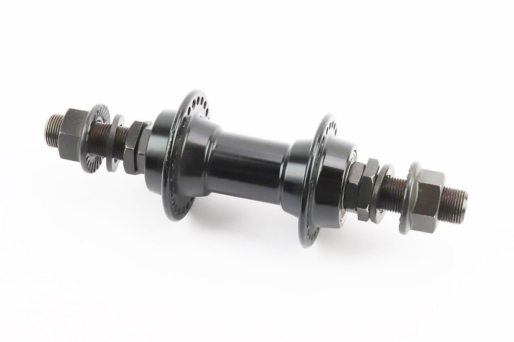 Втулка передня BMX алюмінієва 14Gx48H, 2 пром-підшипники 6902 2RS, вісь 14мм, кріпл. гайка, чорна WZ-A272FB Киев - изображение 1