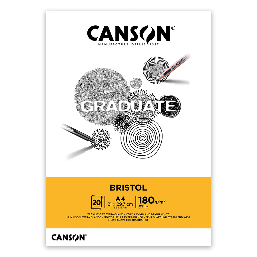Склейка паперу для рисунку GRADUATE BRISTOL А4 (21х29,7см) 180г/м2 20л Canson Київ - фото 1