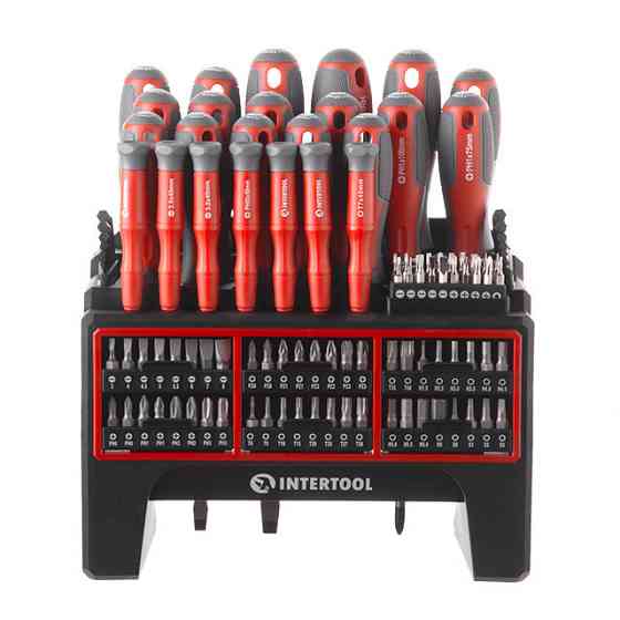 Набор отверток с комплектом насадок, 114 ед., Cr-V INTERTOOL VT-3372 Киев