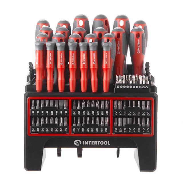 Набор отверток с комплектом насадок, 114 ед., Cr-V INTERTOOL VT-3372 Киев - изображение 2