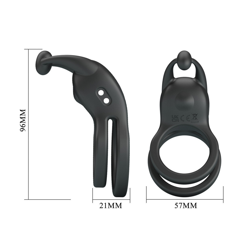 Кільце ерекційне Pretty Love - Goodwin Vibrating Double Penis Ring, BI-210222 Sex Aura Київ - фото 7