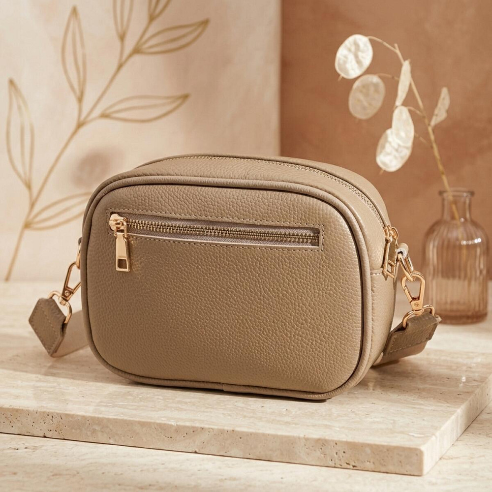 Жіноча сумка на кожен день з натуральної шкіри Vintage 22901 Бежевий Київ - фото 14