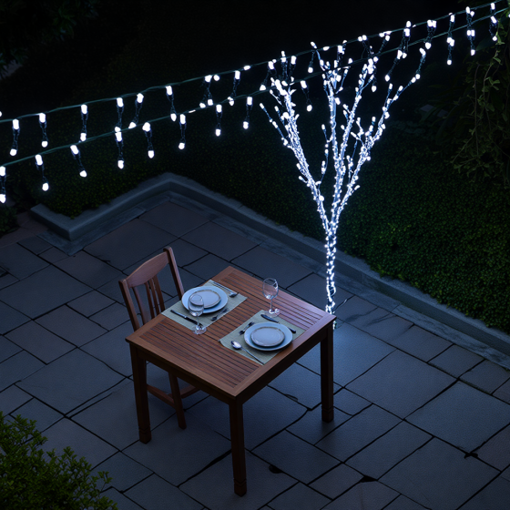 Вулична новорічна гирлянда 30 м, 300 LED, з сонячною батареєю Київ