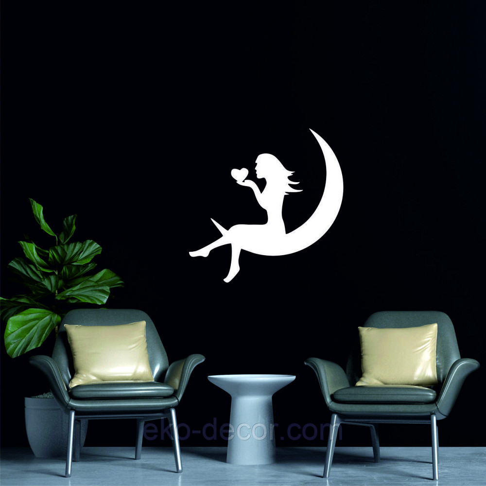 Декоративне настінне 3D Панно «Дівчина на місяць», Декор на стіну з об'ємом Київ - фото 5