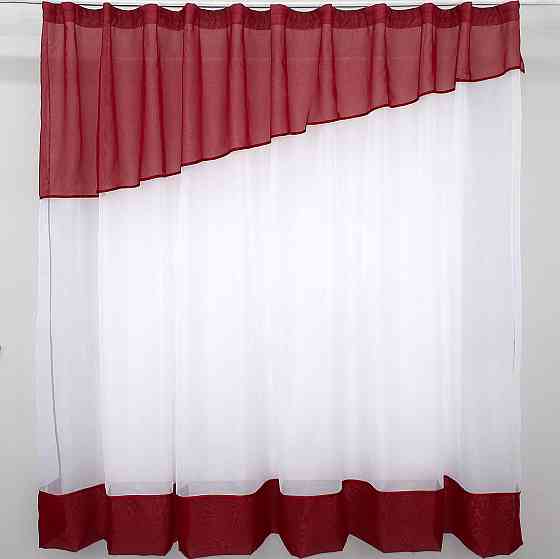 Кухонная занавеска VR-Textil № 047к красный с белым 280х170 см (50-087) Киев