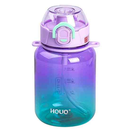 Многоразова пляшка для води 700 мл з трубочкою, фіолетова Київ