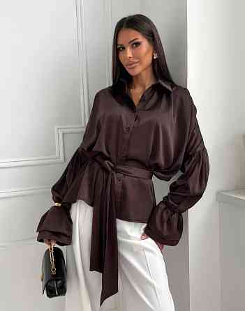 Жіноча стильна елегантна блуза шовк армані Шоколад, 44 Одеса