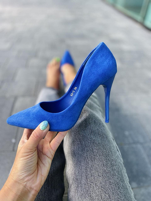 Comer Туфлі жіночі COMER сині еко-замша 36р. каблук 11см (4785) Коломия - фото 1