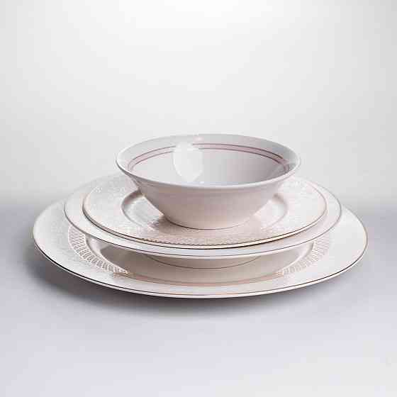 Столовий сервіз на 6 персон 24 предмети порцеляновий HP-HK-A12 Бежевий Коломия