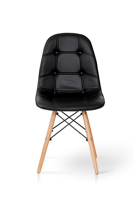 Стілець ДЖАСТІН, шкірзам чорний Київ - фото 4