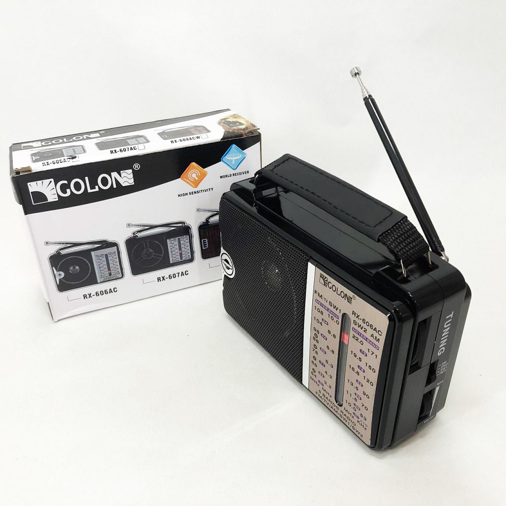 Радіоприймач портативне радіо Golon RX-606 від мережі та на батарейках приймач ретро колонка MV-565 fm акустична Київ - фото 5