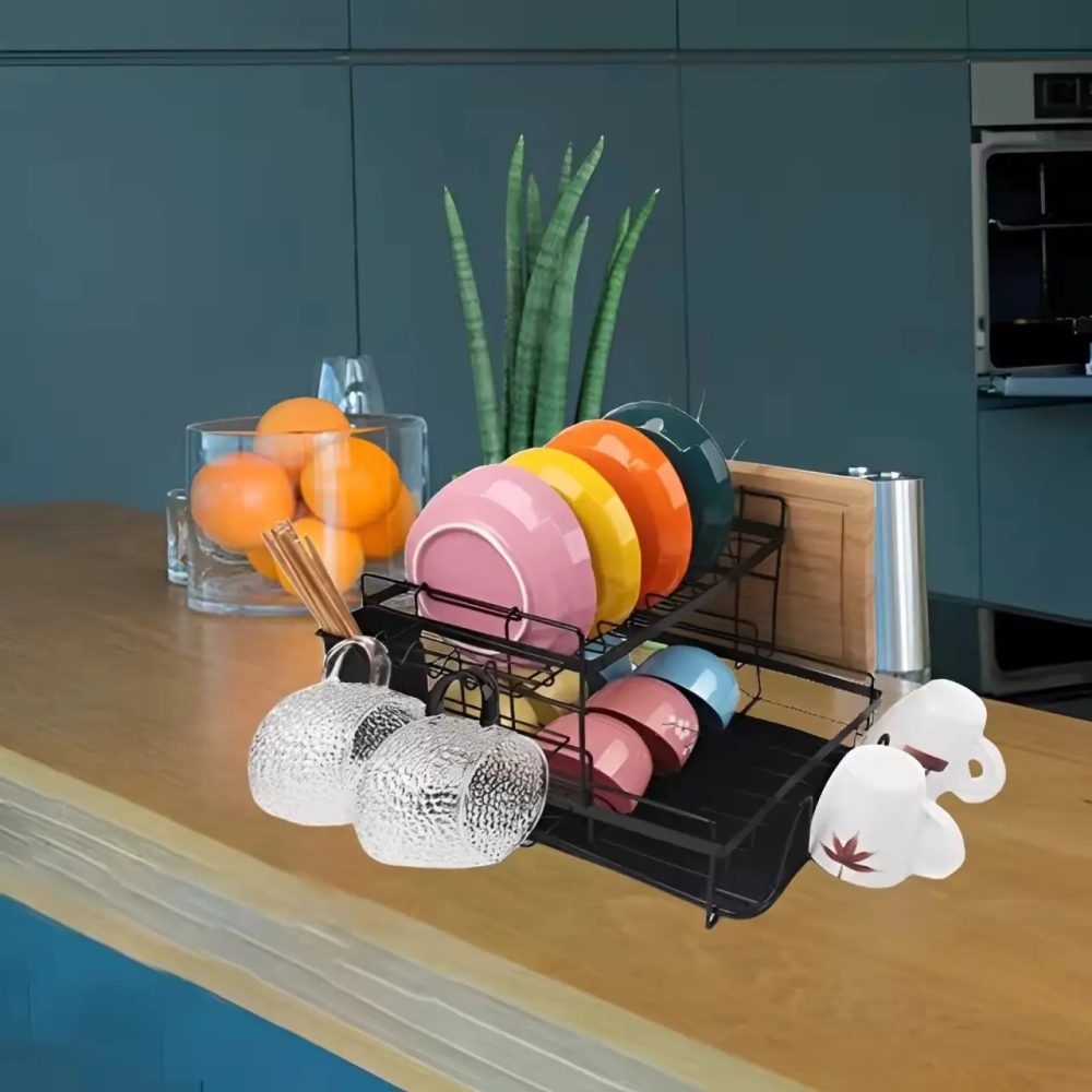 Дворівневий стелаж для сушіння посуду та зберігання кухонних аксесуарів Кам'янець-Подільський - фото 7