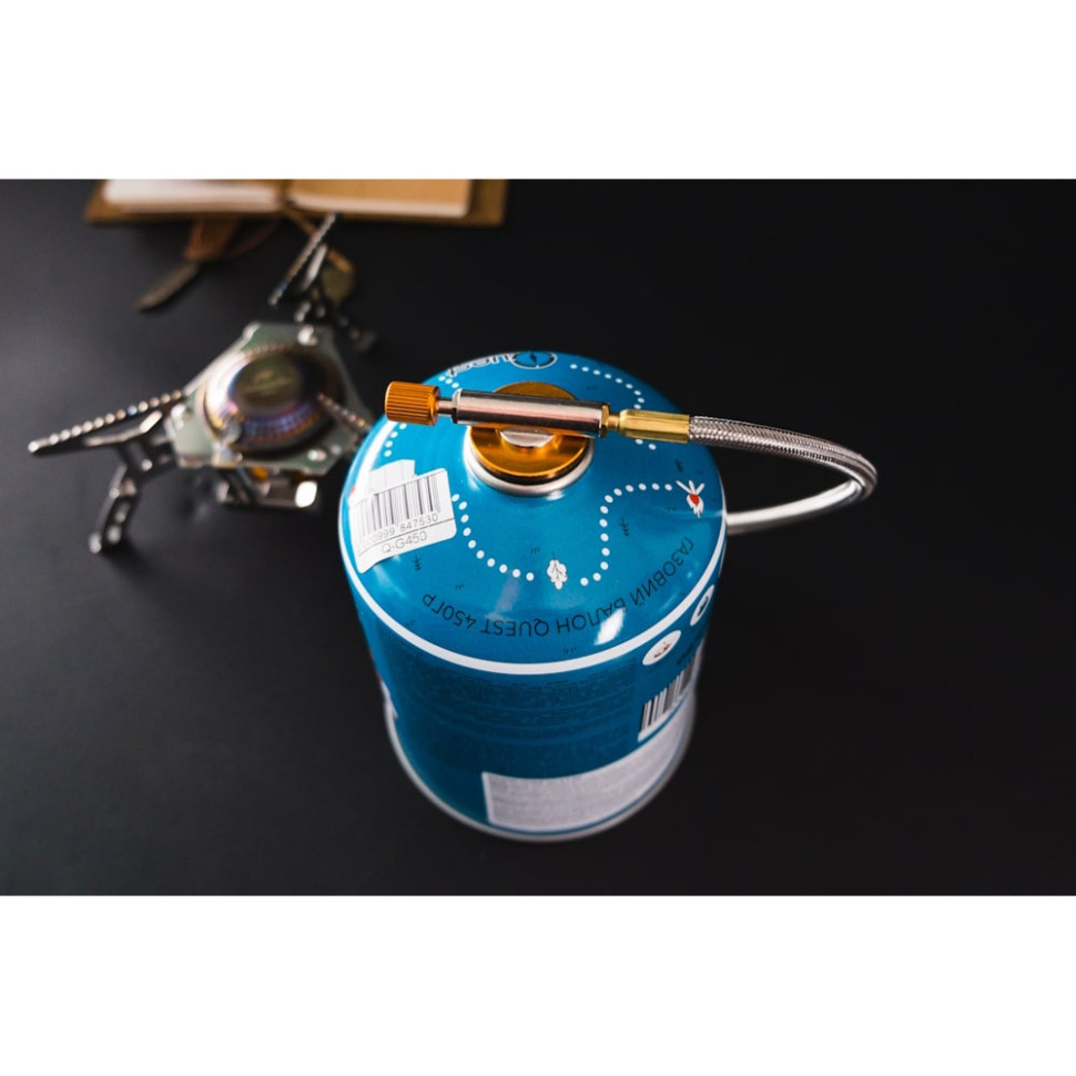 Набір Газовий пальник BRS-1 складний + Газовий балон різьбовий бутановий Quest, 450гр Киев - изображение 9