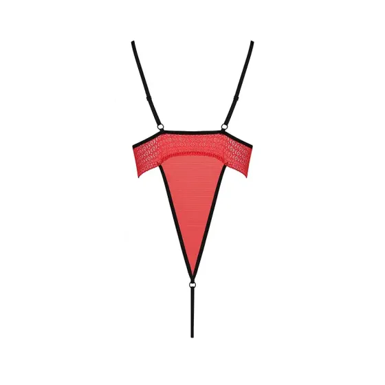 Боді з високим вирізом стегна Passion Exclusive AKITA BODY S/M, red Львов