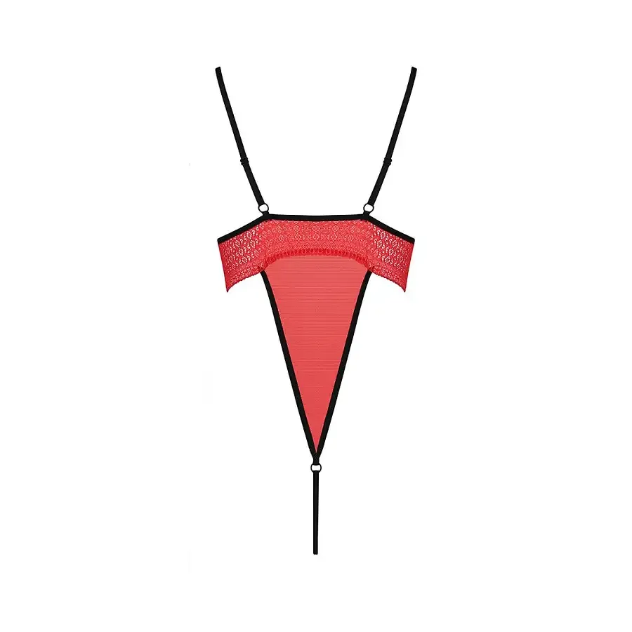 Боді з високим вирізом стегна Passion Exclusive AKITA BODY S/M, red Львов - изображение 6