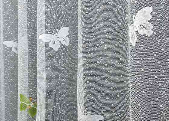 Тюль VR-Textil 1901т Жакард Білий з зеленим 300х270 см (42-0842) Київ