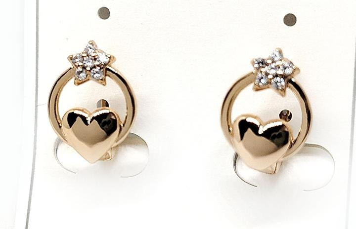 Серьги для девушки молодежные Сердце и звезда Киев - изображение 1