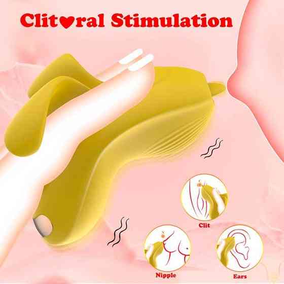 Клітеральний смарт-вібратор на палець Love Spouse Жовтий — Смарт вібратори Вінниця