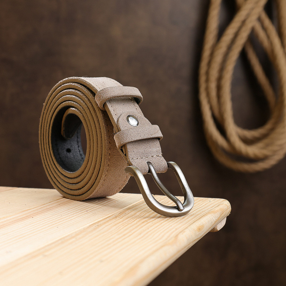 Модный женский замшевый ремень Vintage 20789 Серый Киев - изображение 8