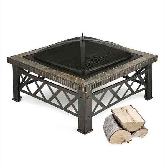 Чаша для огня Merano 75x75 см, дизайн плитки, черненая сталь (Германия, читать описание) Ровно