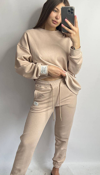 Костюм спортивний жіночий трикотажний Бежевий XL/XXL Харків - фото 3