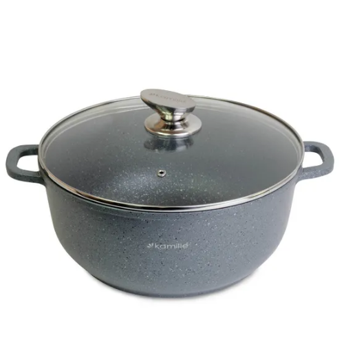Каструля литий алюміній 6,5л 28*12,5см скляна кришка а/п Granite 4426 KAMILLE Житомир