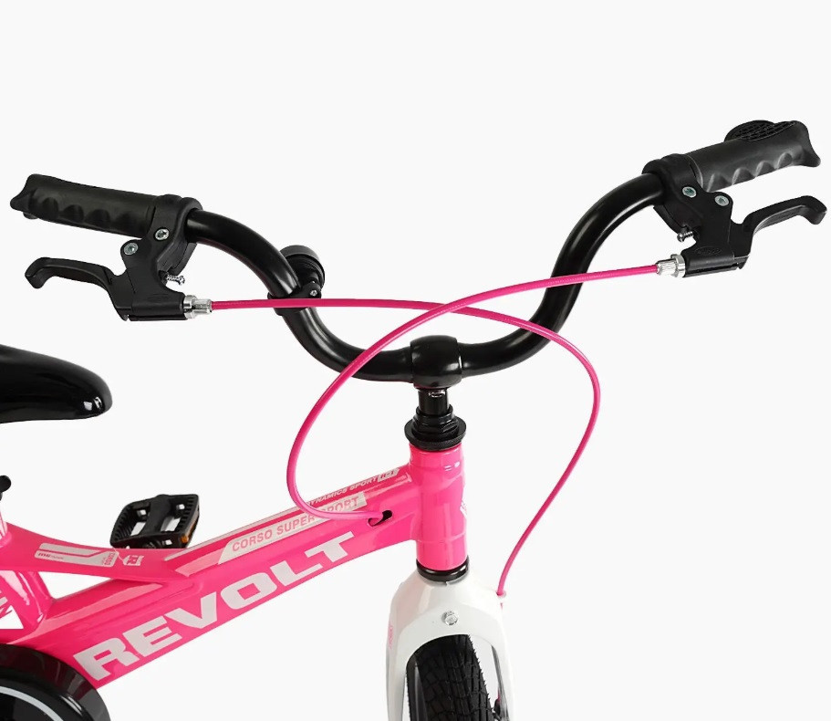 Велосипед 2-х колесный CORSO REVOLT 16 дюймов дисковые тормоза дополнительные колеса Розовый (MG-16107) Чернігів - фото 3